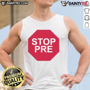 Good Steve Prefontaine wearing a Stop Pre tank top, showcasing his iconic style and passion for running.