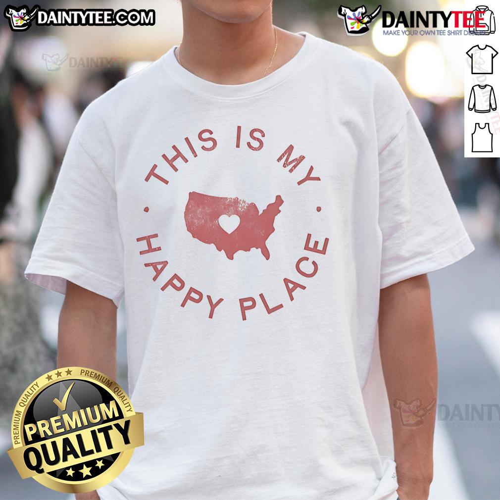 Good This Is My Happy Place American Map T-Shirt featuring a vibrant design of the USA map, perfect for proud Americans.