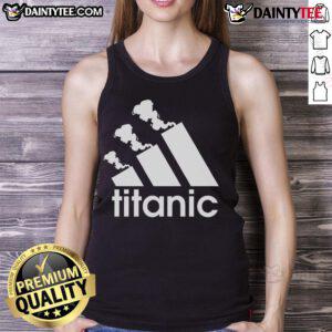 Good Titanic Sinking Too Soon parody tank top featuring a humorous design inspired by the classic film.