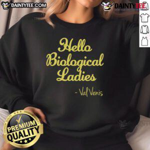 Happy Hello Biological Ladies Val Vens Sweatshirt featuring vibrant graphics and a cozy design perfect for casual wear.