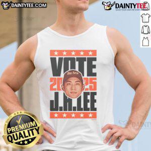 Hot Jung Ho Lee 2025 Vote Tank Top featuring bold graphics promoting civic engagement and stylish summer fashion.