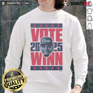 Hot Masyn Winn 2025 Vote Sweatshirt in vibrant colors, promoting the 2025 election campaign with stylish design.