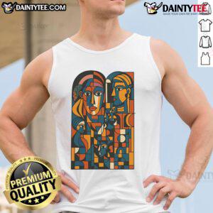 Stylish tank top featuring a nice abstract faces montage, perfect for casual wear and artistic expression.