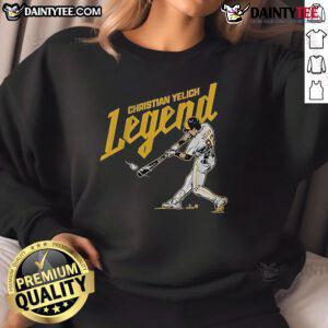 Nice Christian Yelich Milwaukee Brewers legend sweatshirt featuring bold graphics and comfortable fit for fans.
