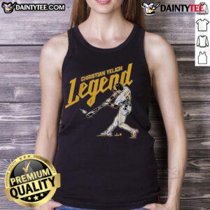 Christian Yelich Milwaukee Brewers legend tank top featuring team colors and logo for stylish fan apparel.