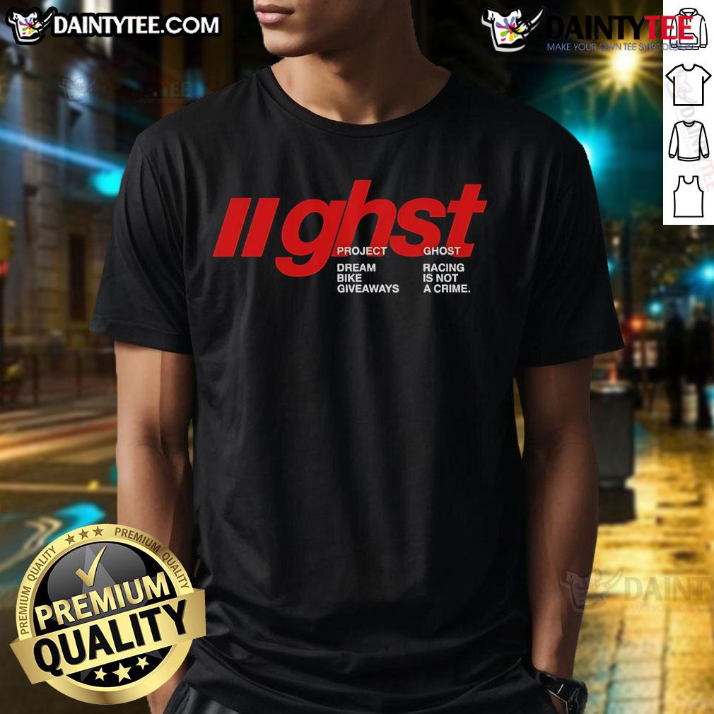 Nice Ghost Racing Ghst Dream Racing Bike T-shirt featuring a bold design, perfect for motorsport enthusiasts.