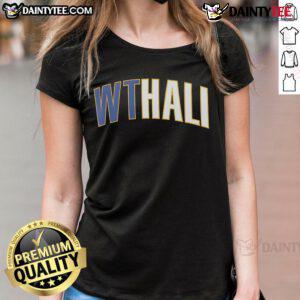Alt Text: Nice Indiana Pacers Tyrese Haliburton WTHali ladies tee featuring vibrant design for basketball fans.