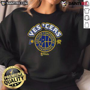Nice Indiana Pacers 2025 Conference Champions sweatshirt featuring a playoff center position design.