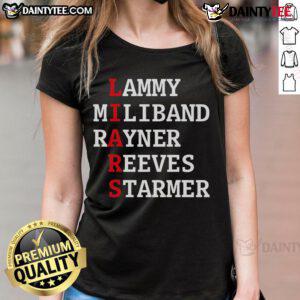 Nice Lammy Miliband Rayner Reeves Starmer Ladies Tee featuring vibrant graphics and a stylish fit for casual wear.
