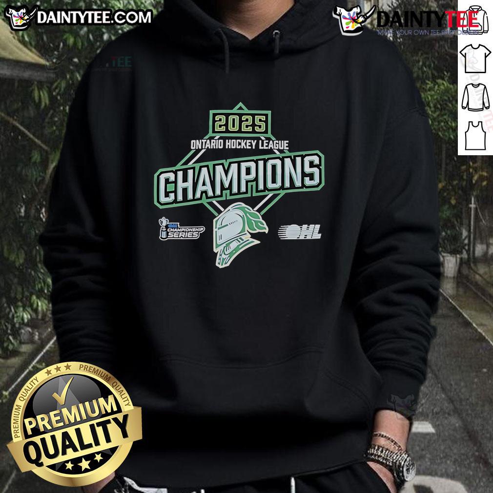 2025 OHL Hoodie featuring Nice London Knights logo from the Ontario Hockey Championship Series Memorial Cup.