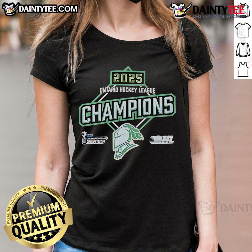 Nice London Knights Ontario Hockey Championship Series Memorial Champion Cup 2025 OHL Ladies Tee design