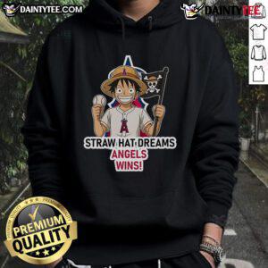 Nice Los Angeles Angels hoodie featuring Monkey D. Luffy from One Piece, perfect for fans of anime and baseball.