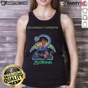 Nice Los Angeles Chargers Zootopia 2 tank top featuring vibrant graphics and a sporty design, perfect for game day.