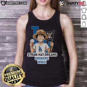 Los Angeles Dodgers tank top featuring Monkey D. Luffy from One Piece, perfect for fans and summer wear.