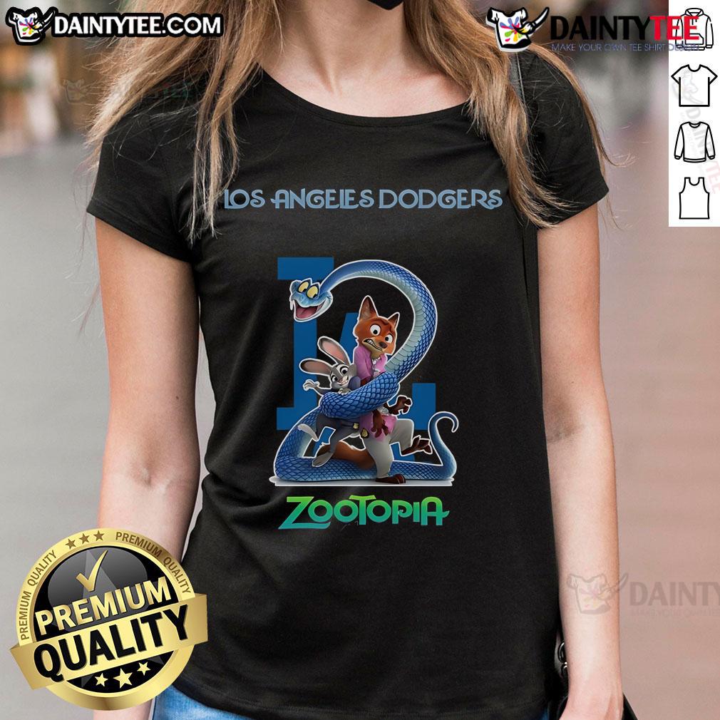 Nice Los Angeles Dodgers Zootopia 2 Ladies Tee featuring vibrant graphics and comfortable fit for fans.