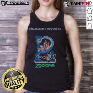 Stylish Nice Los Angeles Dodgers Zootopia 2 tank top featuring colorful graphics, perfect for fans and summer wear.