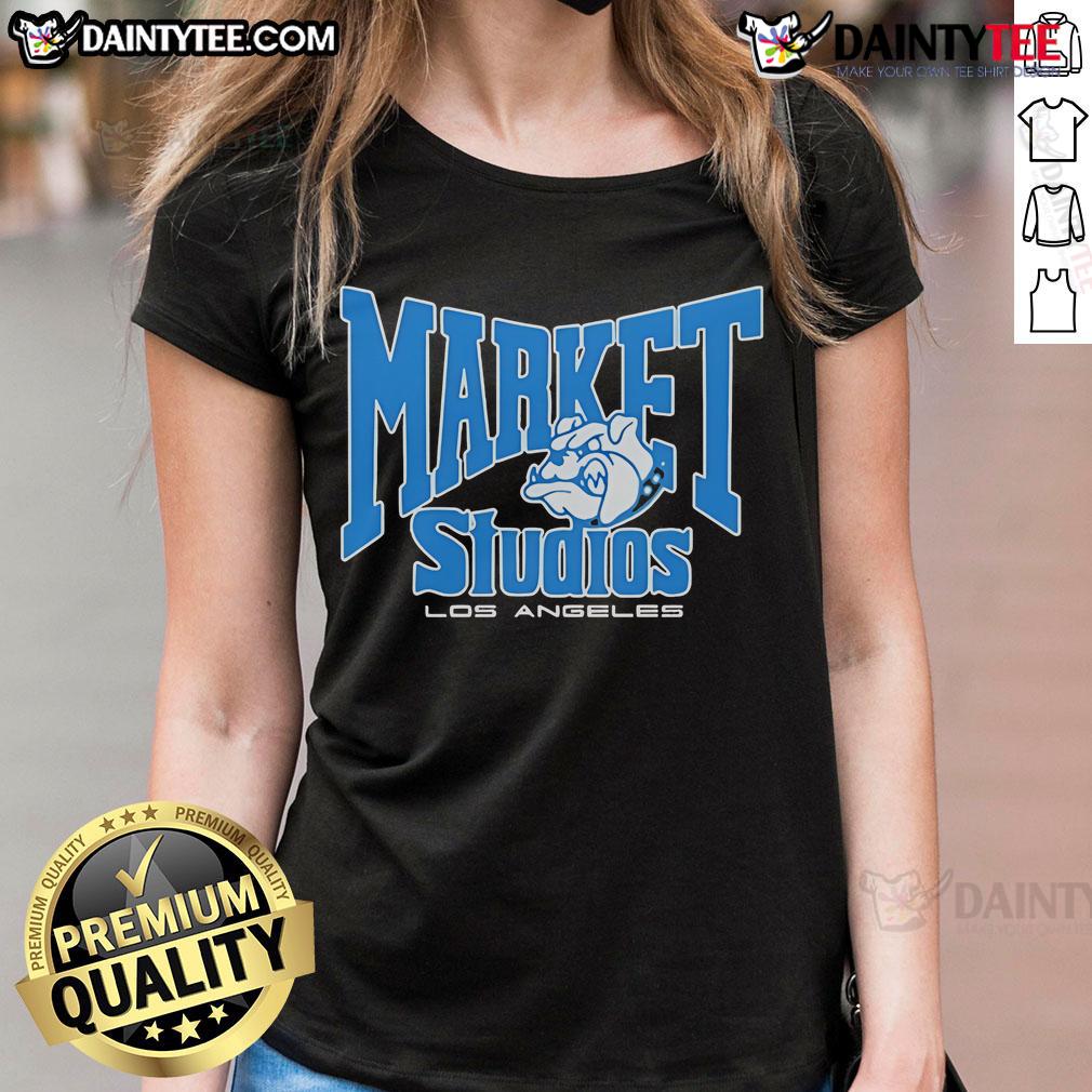 Nice Market Studios Los Angeles Bulldogs ladies tee featuring stylish design and vibrant colors for casual wear.