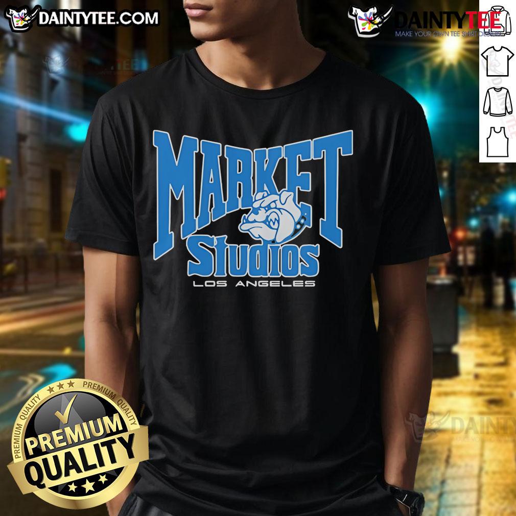 Stylish Nice Market Studios Los Angeles Bulldogs T-Shirt featuring a vibrant design and comfortable fit for fans.
