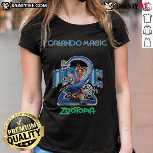 Nice Orlando Magic Zootopia 2 Ladies Tee featuring vibrant graphics and a stylish design for fans and fashion lovers.