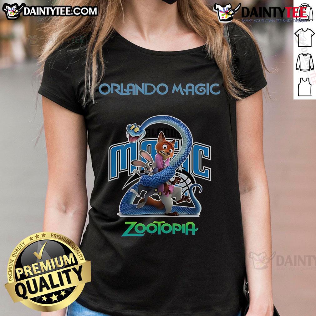 Nice Orlando Magic Zootopia 2 Ladies Tee featuring vibrant graphics and a stylish design for fans and fashion lovers.