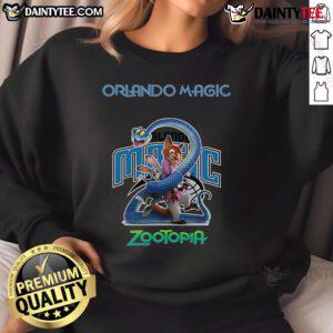 Nice Orlando Magic Zootopia 2 sweatshirt featuring vibrant graphics and a comfortable fit, perfect for fans and casual wear.