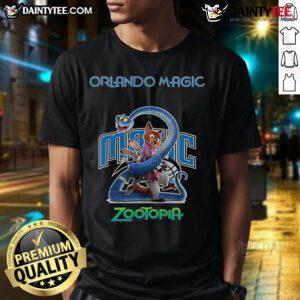 Alt Text: Nice Orlando Magic Zootopia 2 T-Shirt featuring vibrant graphics and team colors, perfect for fans and collectors.