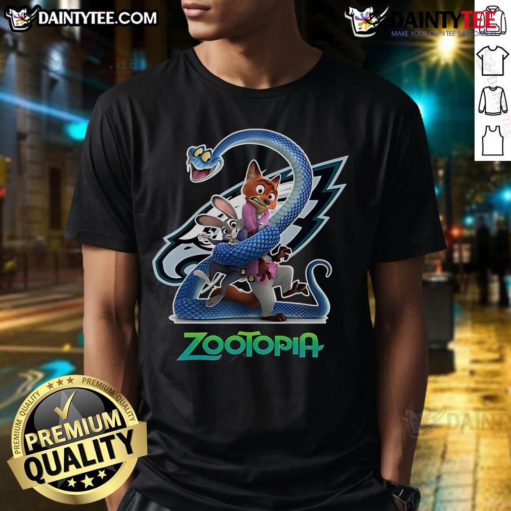 Nice Philadelphia Eagles Zootopia 2 T-Shirt featuring vibrant graphics and a comfortable fit, perfect for fans.