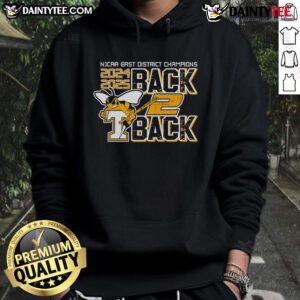 Alt Text: Nice Tech Stingers Baseball NJCAA East District Champions 2024-2025 Back-to-Back Hoodie in vibrant design.