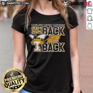 Alt Text: Nice Tech Stingers Baseball NJCAA East District Champions 2024-2025 Back-to-Back Ladies Tee design