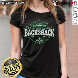 McNicholas Rockets celebrate as 2025 OHSAA Boys Volleyball D2 Back-to-Back State Champions in stylish ladies tee.