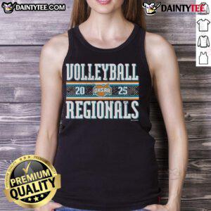 2025 OHSAA Boys Volleyball Regionals tank top featuring event logo and stylish design for fans and players.