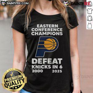 Official 25 Years Eastern Conference Champions tee celebrating the 2000 victory over the Knicks in 6 games.