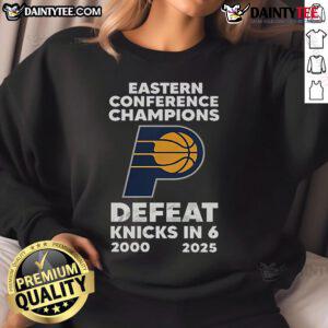 Official 25 Years Eastern Conference Champions sweatshirt celebrating the 2000 Knicks defeat in 6 games, stylish and nostalgic.
