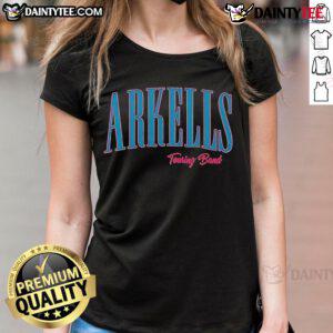 Official Arkells Touring Band Ladies Tee featuring vibrant design and comfortable fit, perfect for fans of the band.