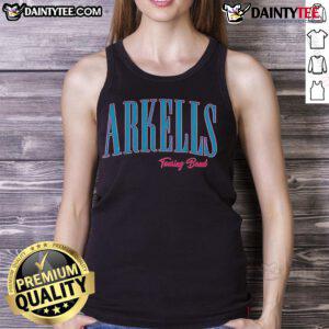 Alt Text: Official Arkells touring band tank top featuring the band's logo and vibrant design, perfect for fans and concerts.