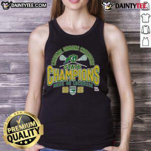 Alt Text: Official Cardinal Gibbons Crusaders 2025 NCHSAA Women's 4A Lacrosse State Champions tank top design.