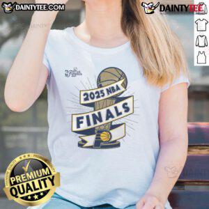 Official Indiana Pacers Stadium Essentials 2025 NBA Finals Clutch Ladies Tee in vibrant team colors, perfect for fans.