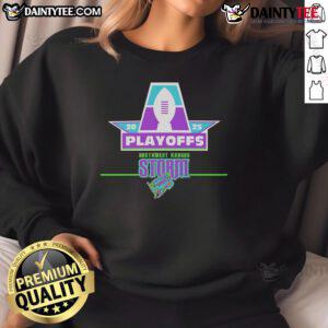 2025 Official SW Kansas Storm Playoffs Sweatshirt featuring team logo and colors, perfect for fans and supporters.