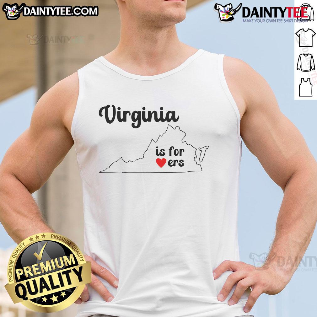 Official Virginia Is For Lovers map tank top showcasing the iconic design for travel and adventure enthusiasts.
