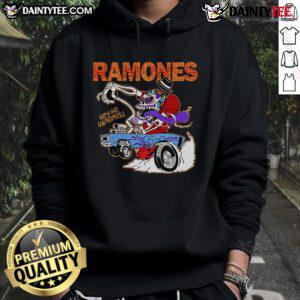 Premium Ramones Hey Ho Vamonos Cartoon Hoodie featuring vibrant graphics and a stylish design for fans.