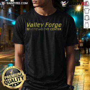 Premium Valley Forge Automotive Center T-Shirt featuring a stylish design and high-quality fabric for car enthusiasts.