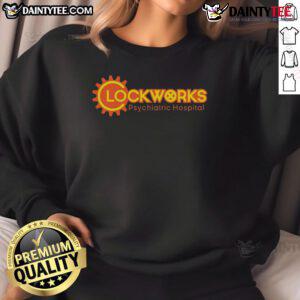 Cozy Top Clockworks Psychiatric Hospital sweatshirt featuring a unique design perfect for fans of quirky fashion.