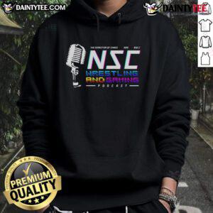 Cozy Top NSC Wrestling and Gaming Podcast hoodie featuring a bold logo, perfect for fans and podcast enthusiasts.