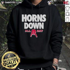 Awesome All Day Horns Down Ohio State Hoodie with vibrant colors and bold design, perfect for fans supporting their team.