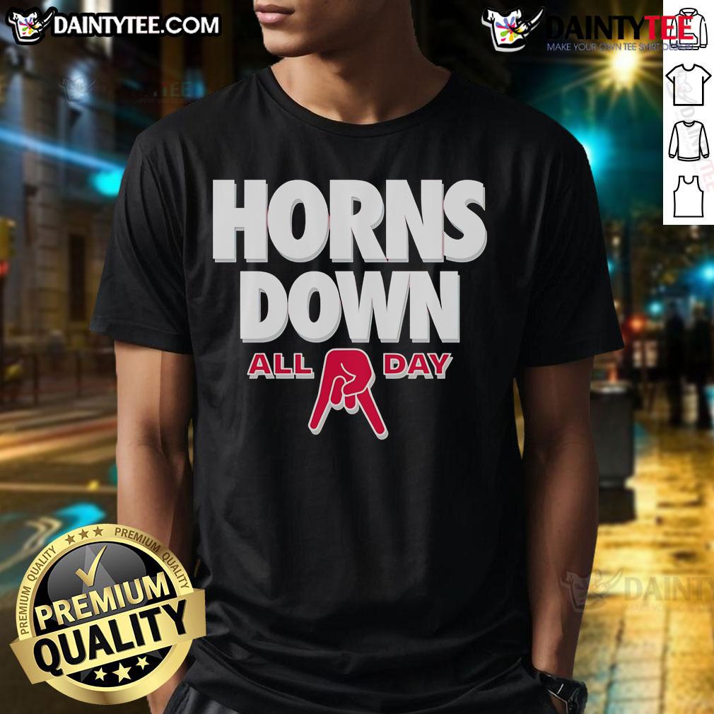 Awesome All Day Horns Down Ohio State T-Shirt featuring bold graphics and a comfortable fit for fans.