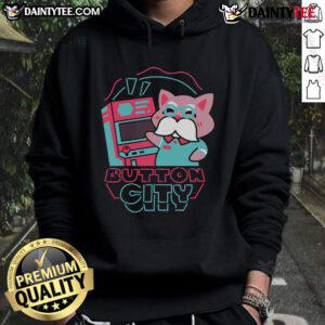 Awesome Button City Arcade Cute Hoodie featuring vibrant graphics and a cozy fit, perfect for gamers and casual wear.