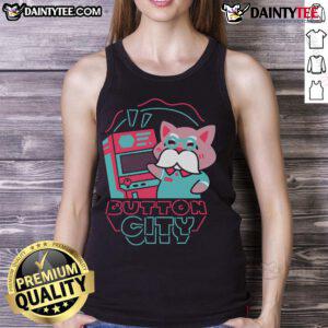 Awesome Button City arcade cute tank top featuring vibrant graphics and a fun design perfect for gaming enthusiasts.