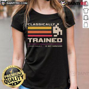 Awesome Classically Trained Retro Gamer Ladies Tee featuring vintage gaming graphics and a stylish fit for gamers.