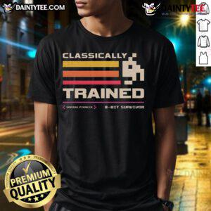Awesome Classically Trained Retro Gamer T-Shirt featuring vintage gaming graphics and bold colors for retro gaming enthusiasts.