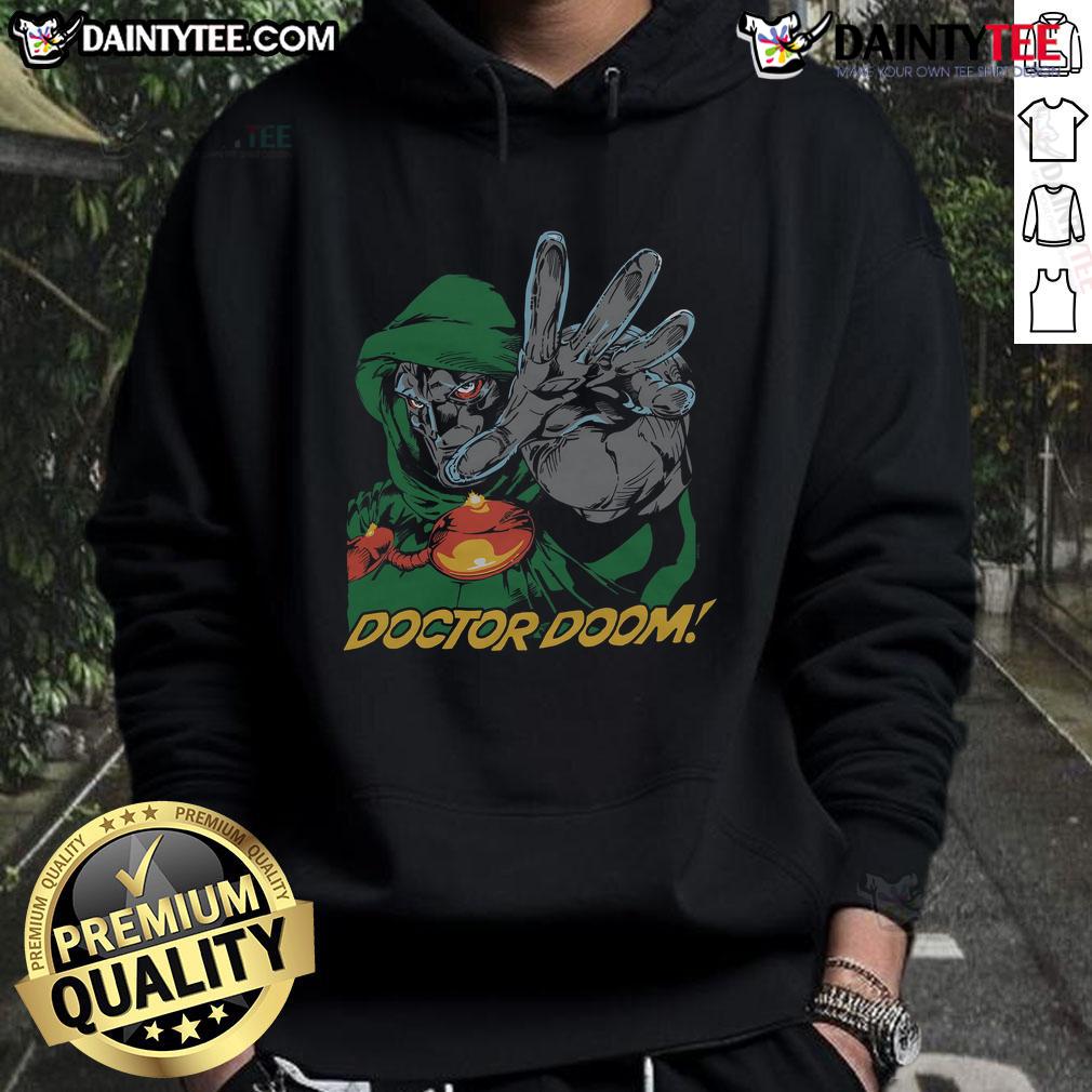 Awesome Fantastic Four Doctor Doom hoodie featuring a bold design, perfect for comic book fans and stylish wear.
